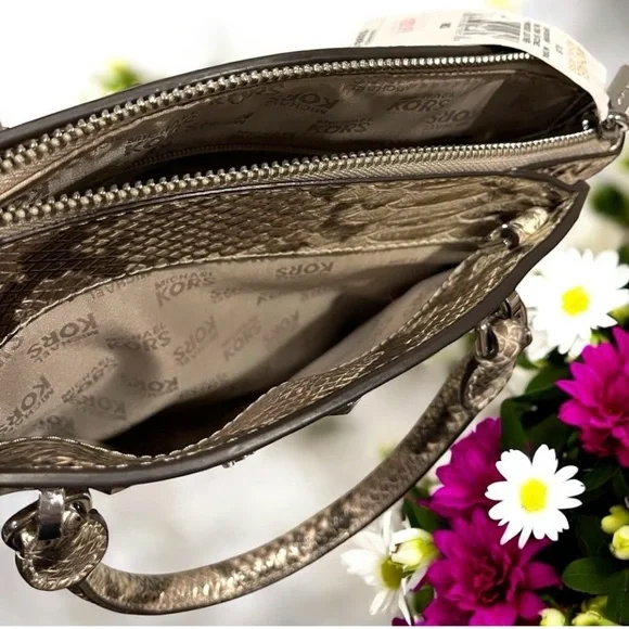 Michael Kors Ellis Studded Python Handbag - Picture 7 of 9